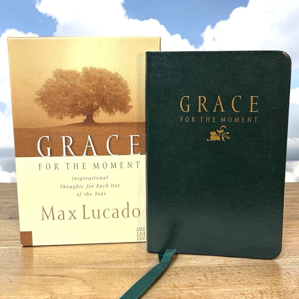 Grace For The Moment by Max Lucado Deluxe Edition Leather Daily Inspiration NIB